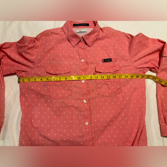 Columbia PFG, Super Bonehead, pink & white polka dot fishing shirt, M - Picture 4 of 15